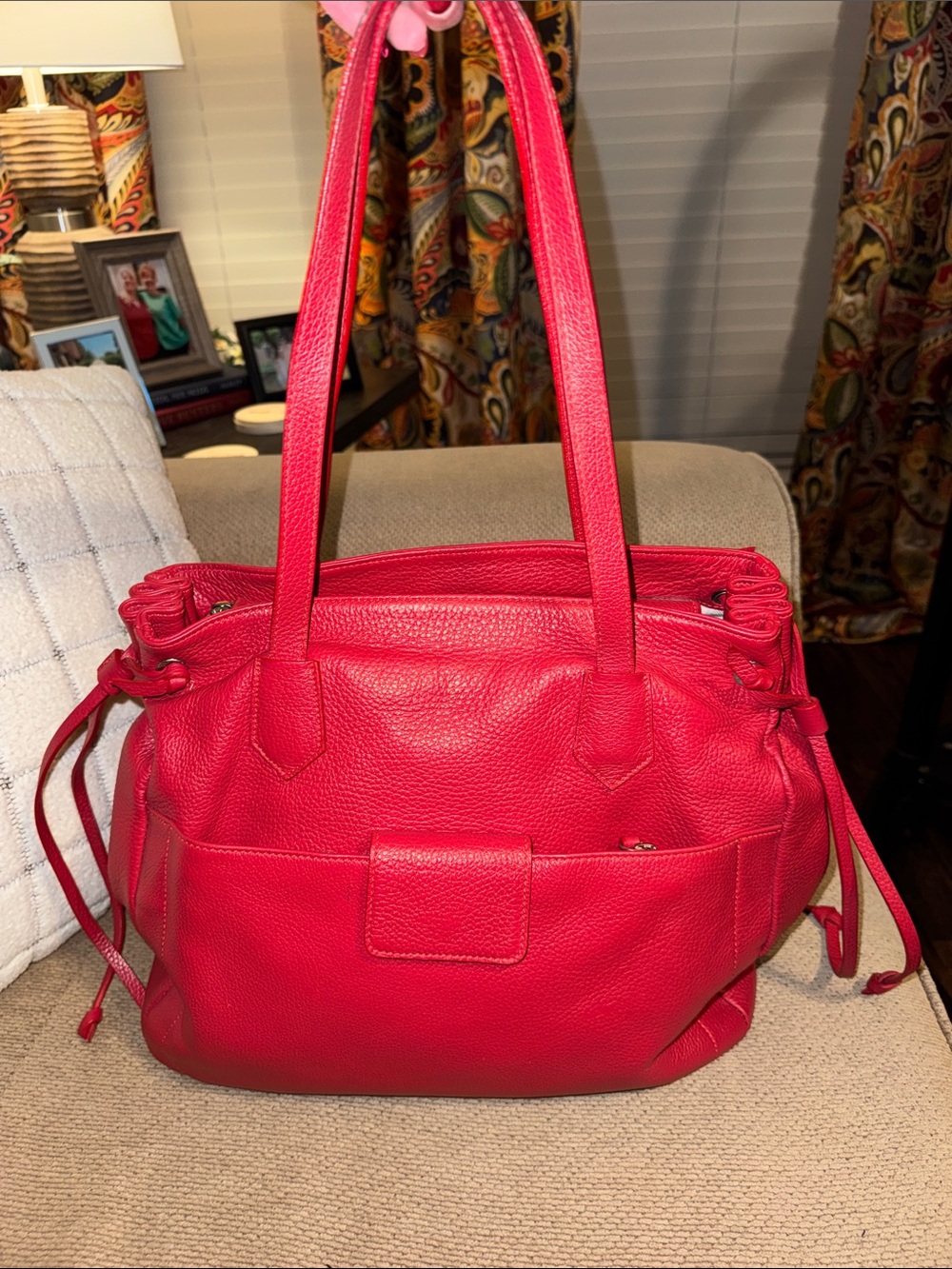 iris Bright Pink Pebbled Leather Shoulder Bag